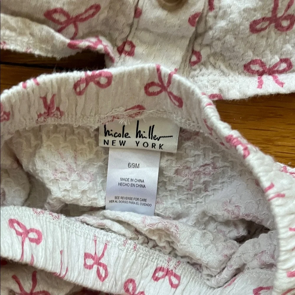 Nicole Miller Pink Bow Diaper Cover Set